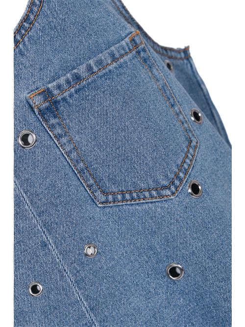 Tuta corta Viaggio in denim con borchie traforate PINKO | 106257 A32OPJD